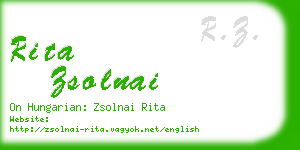 rita zsolnai business card